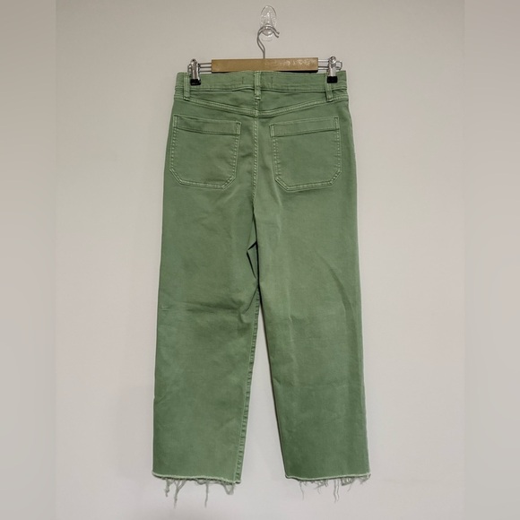 Eunina Women's Green Dawn Wide Leg Super High Rise Crop Jeans Size 29 - Picture 2 of 8